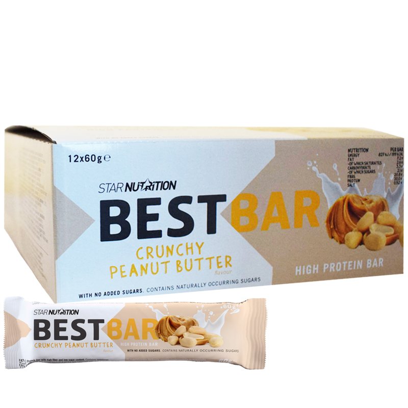 Laatikollinen Proteiinipatukoita "Crunchy Peanut Butter" 12 x 60g - 38% alennus