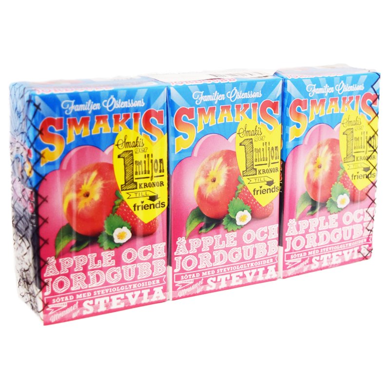 Omena- & Mansikkajuoma Stevia 3 x 25cl - 62% alennus