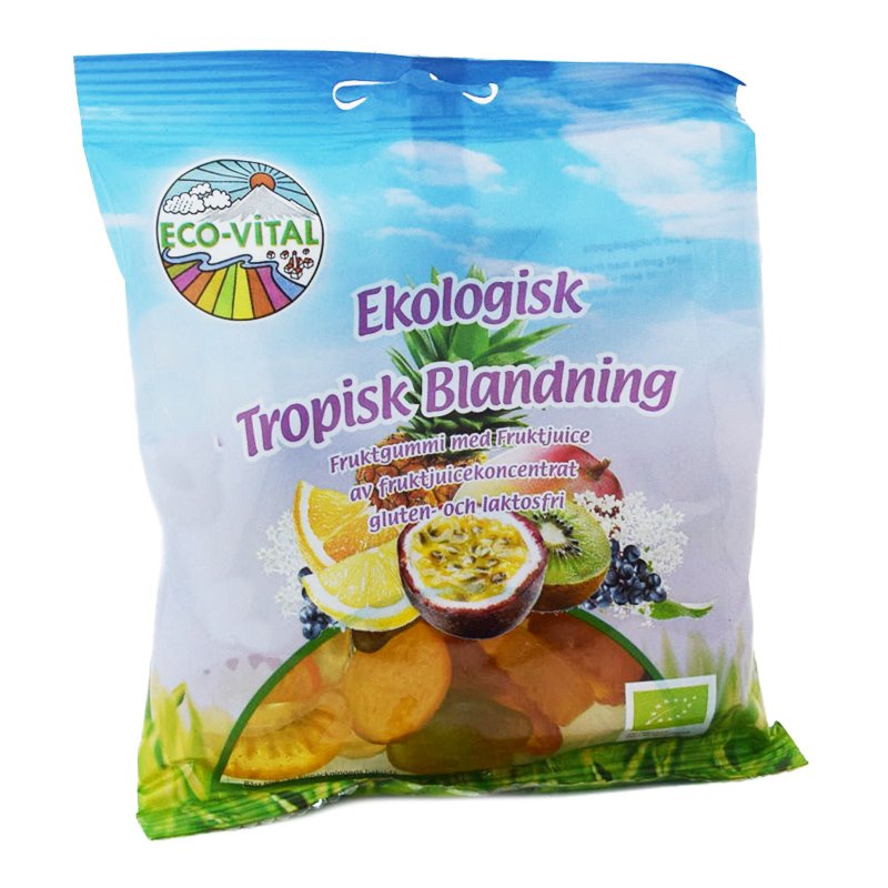 Luomu Makeissekoitus Trooppiset Hedelmät 90g - 80% alennus