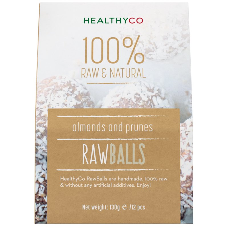 Raakapallot Manteli/Luumu 130g - 60% alennus