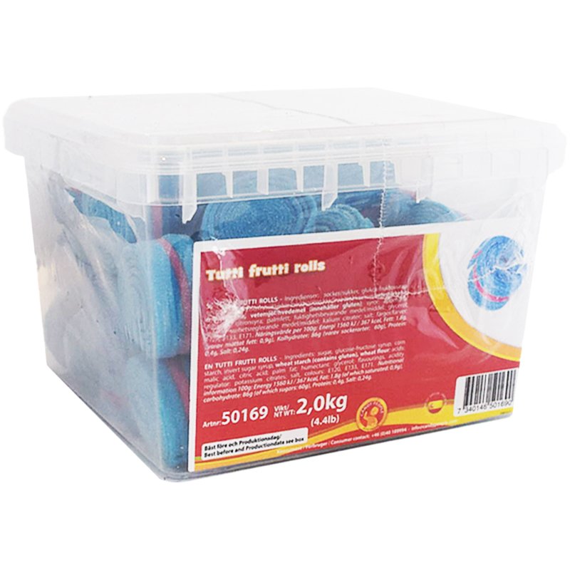 Karkkilaatikko "Tutti Frutti Rolls" 2kg - 61% alennus