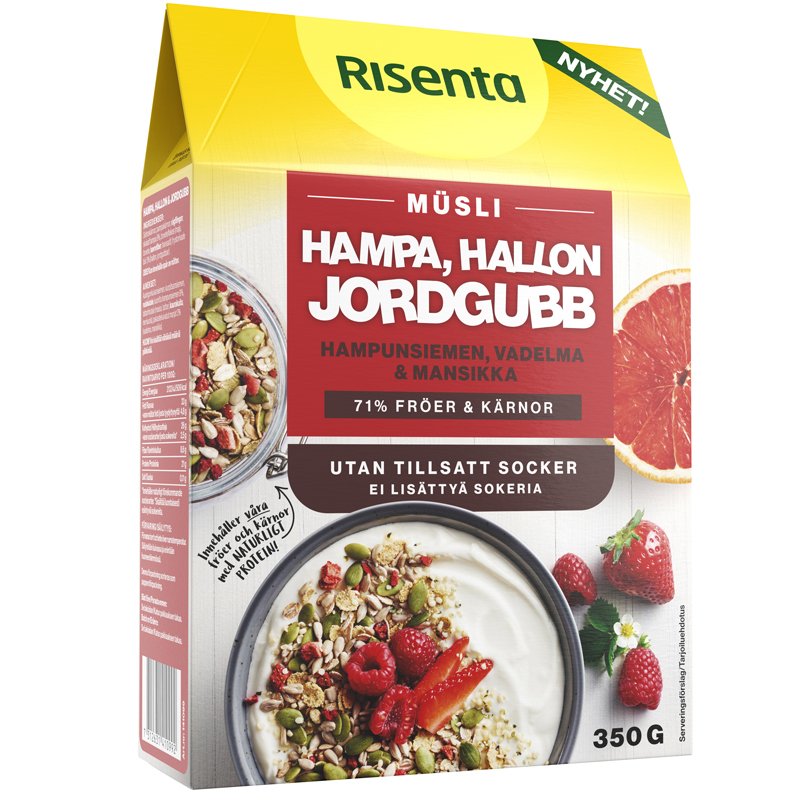 Mysli Hampunsiemen, Vadelma & Mansikka - 30% alennus
