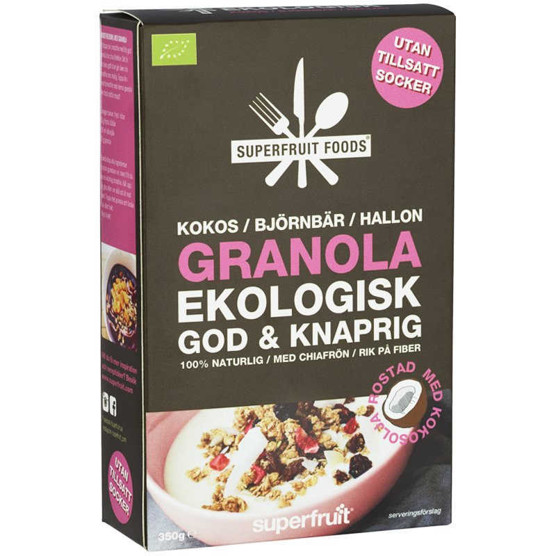 Luomugranola Kookos, Karhunvatukka & Vadelma - 40% alennus