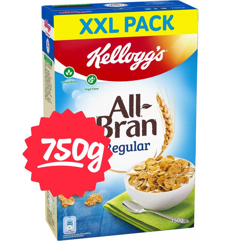 Aamiaishiutaleet "All Bran XXL" 750g - 41% alennus