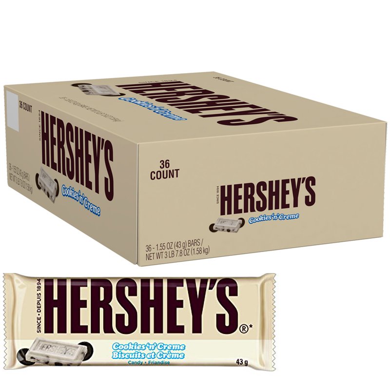 Laatikollinen "Cookies 'n' Creme bar" patukoita 36 x 43 g - 92% alennus