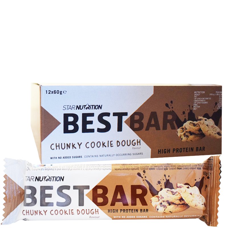 Laatikollinen Proteiinipatukoita "Chunky Cookie Dough" 12 x 60g - 38% alennus