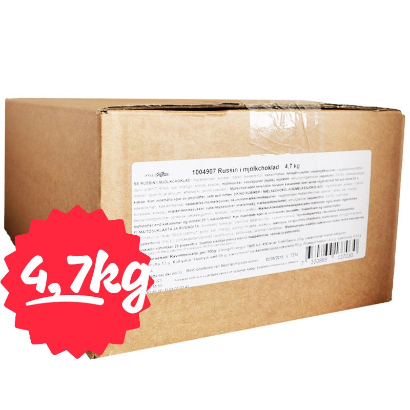 Laatikollinen suklaarusinoita 4700g - 70% alennus