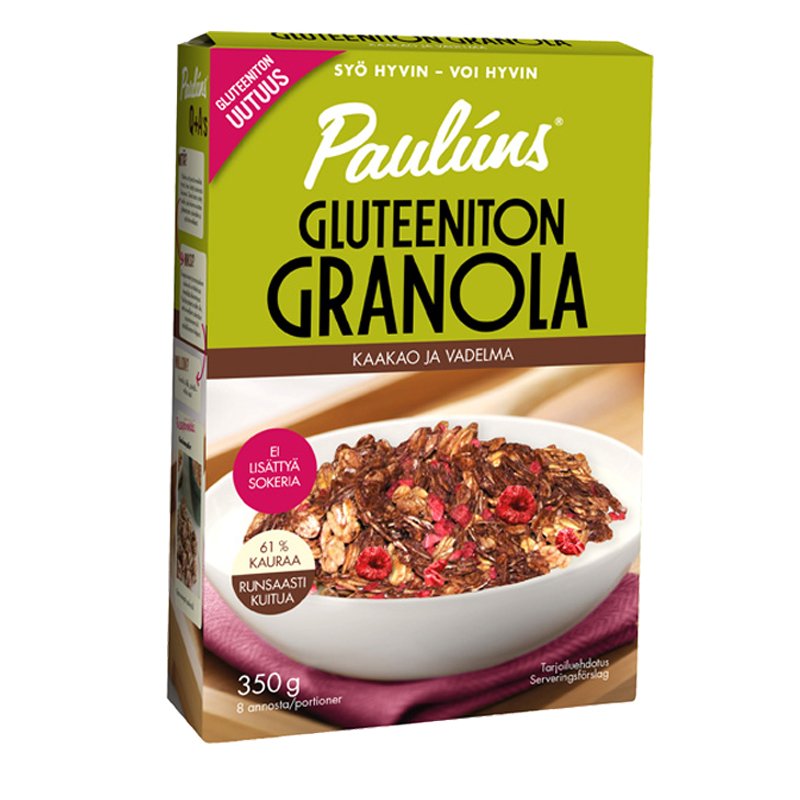Granola Kaakao & Vadelma - 26% alennus