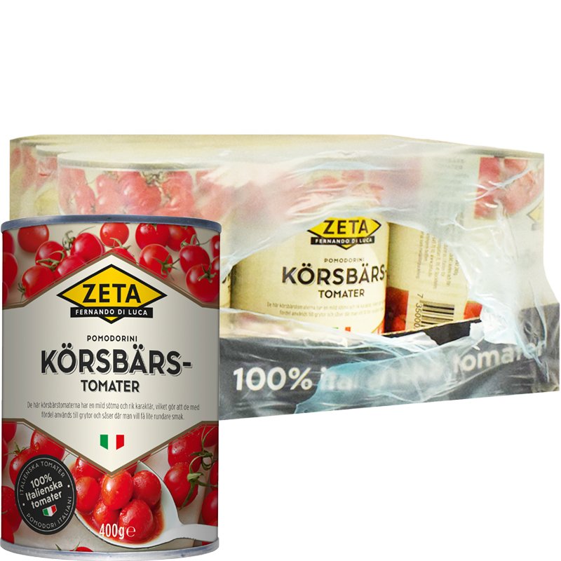 Kokonainen laatikko: Kirsikkatomaatit 12 x 400g - 53% alennus