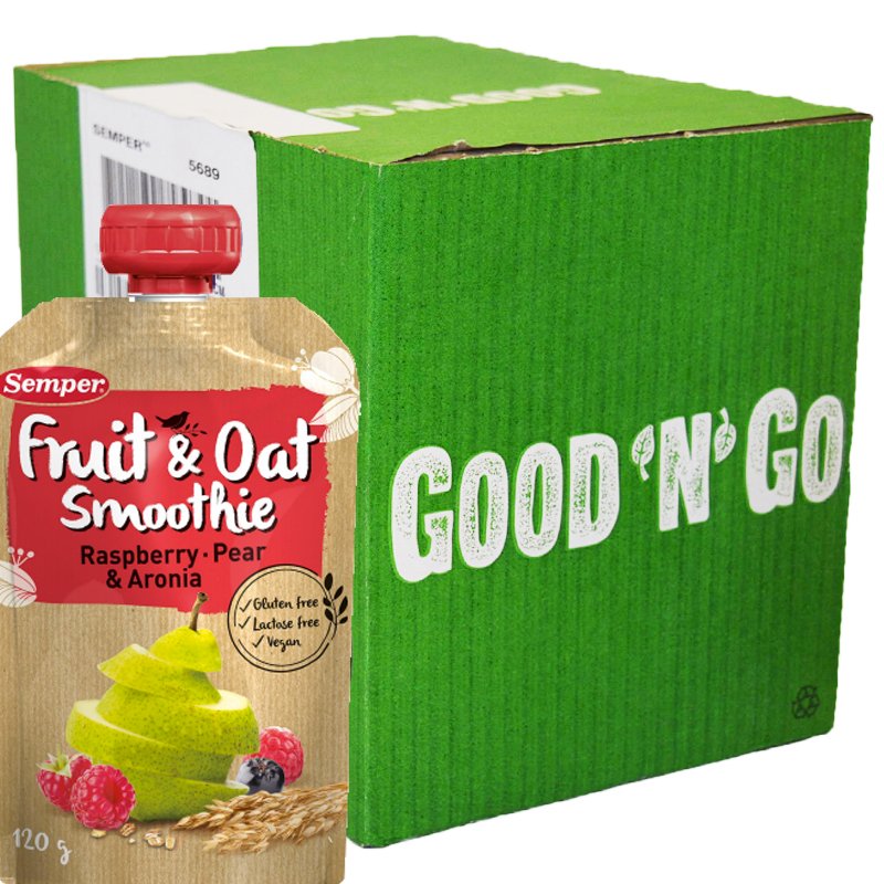 Laatikollinen smoothieita: "Rasberry & Pear" 12 x 120 g - 87% alennus