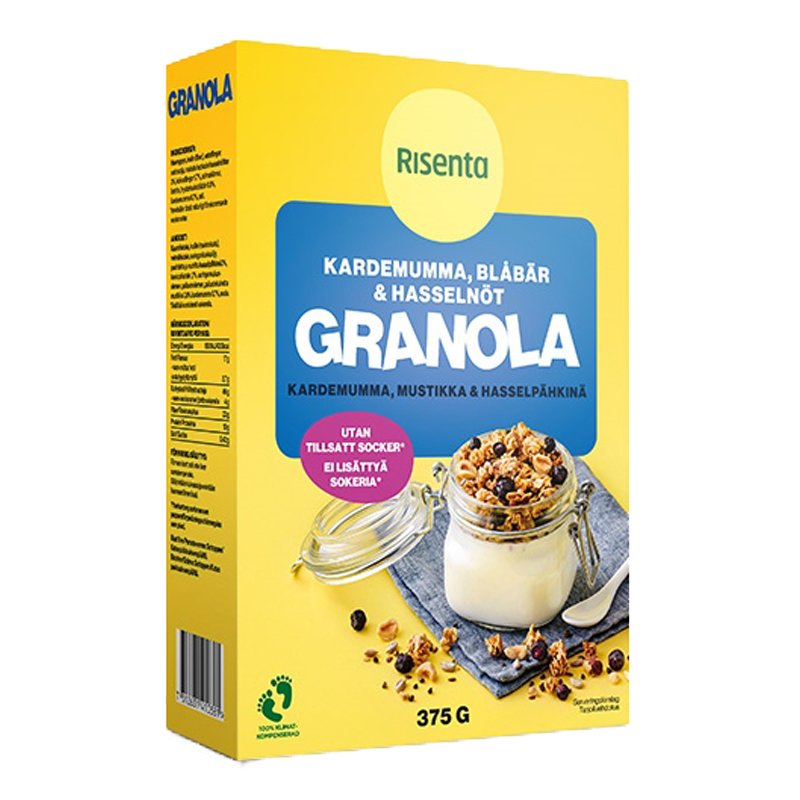 Granola Kardemumma, Mustikka & Hasselpähkinä - 23% alennus