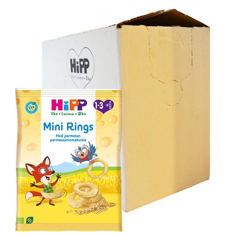 Luomu Laatikollinen "Mini Rings" 7 x 25g - 64% alennus
