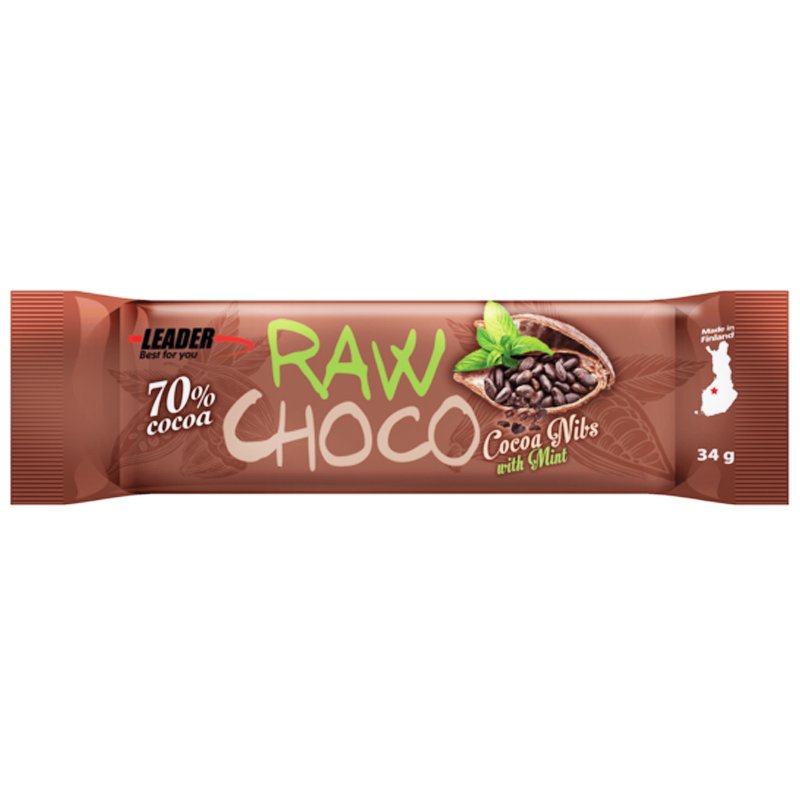 Raakasuklaapatukka Minttu 34g - 33% alennus