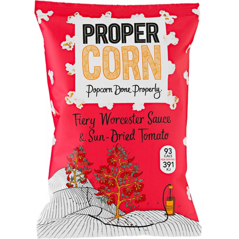 Popcorn "Fiery Worcester & Sun Dried Tomato" 80 g - 81% alennus
