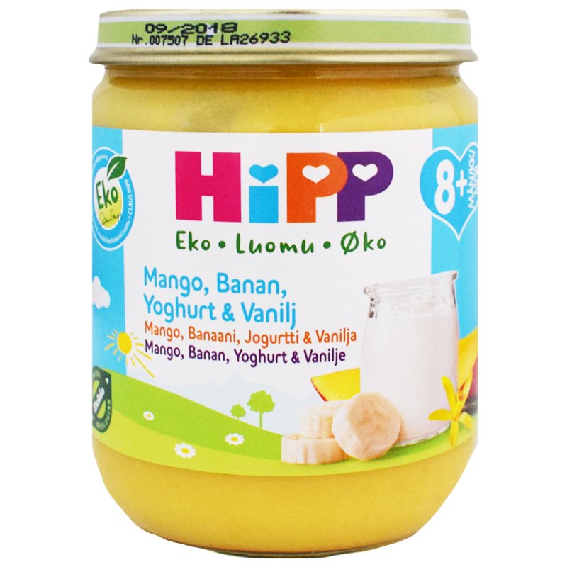 Lastenruoka Mango, Banaani, Jogurtti & Vanilja 160g - 17% alennus