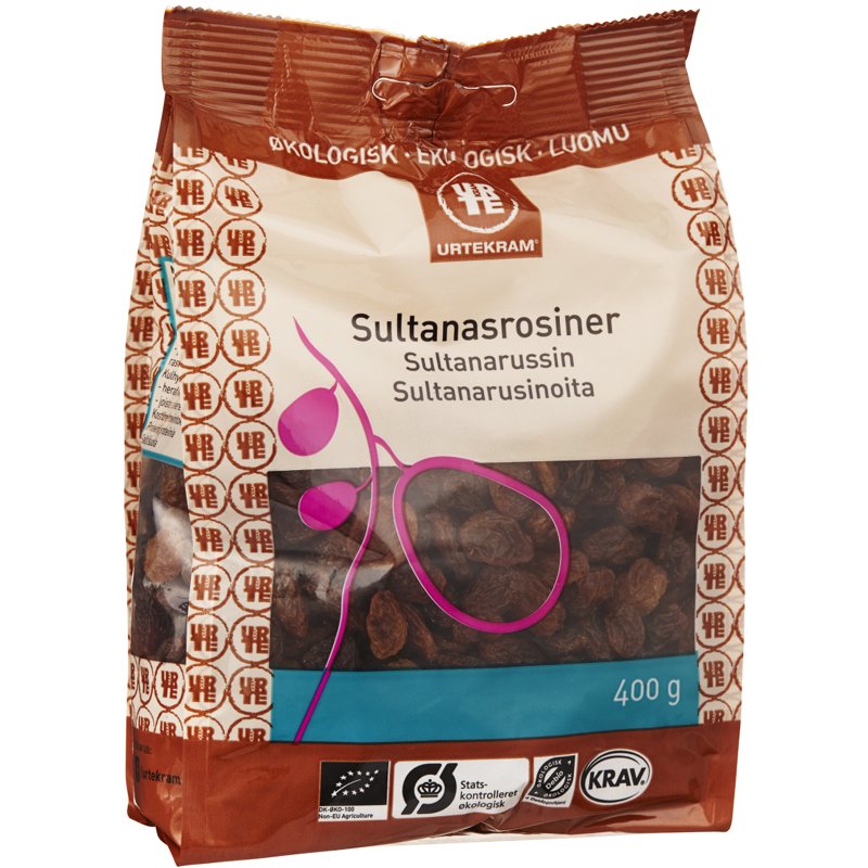 Luomu Sultanarusinoita 400g - 33% alennus